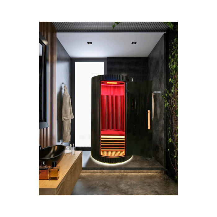 Sun Home Pod™ 1-Person Red Light & (Far) Infrared Sauna - Canadian Hemlock