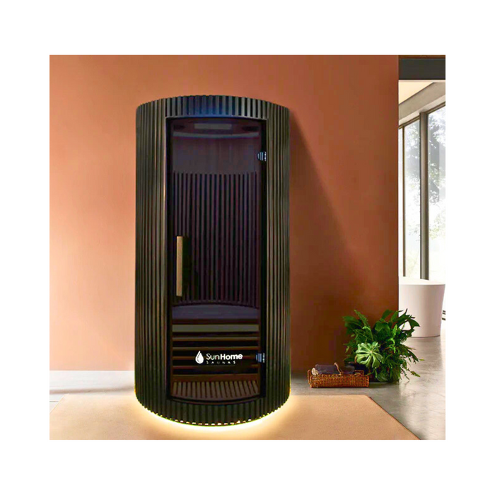 Sun Home Pod™ 1-Person Red Light & (Far) Infrared Sauna - Canadian Hemlock